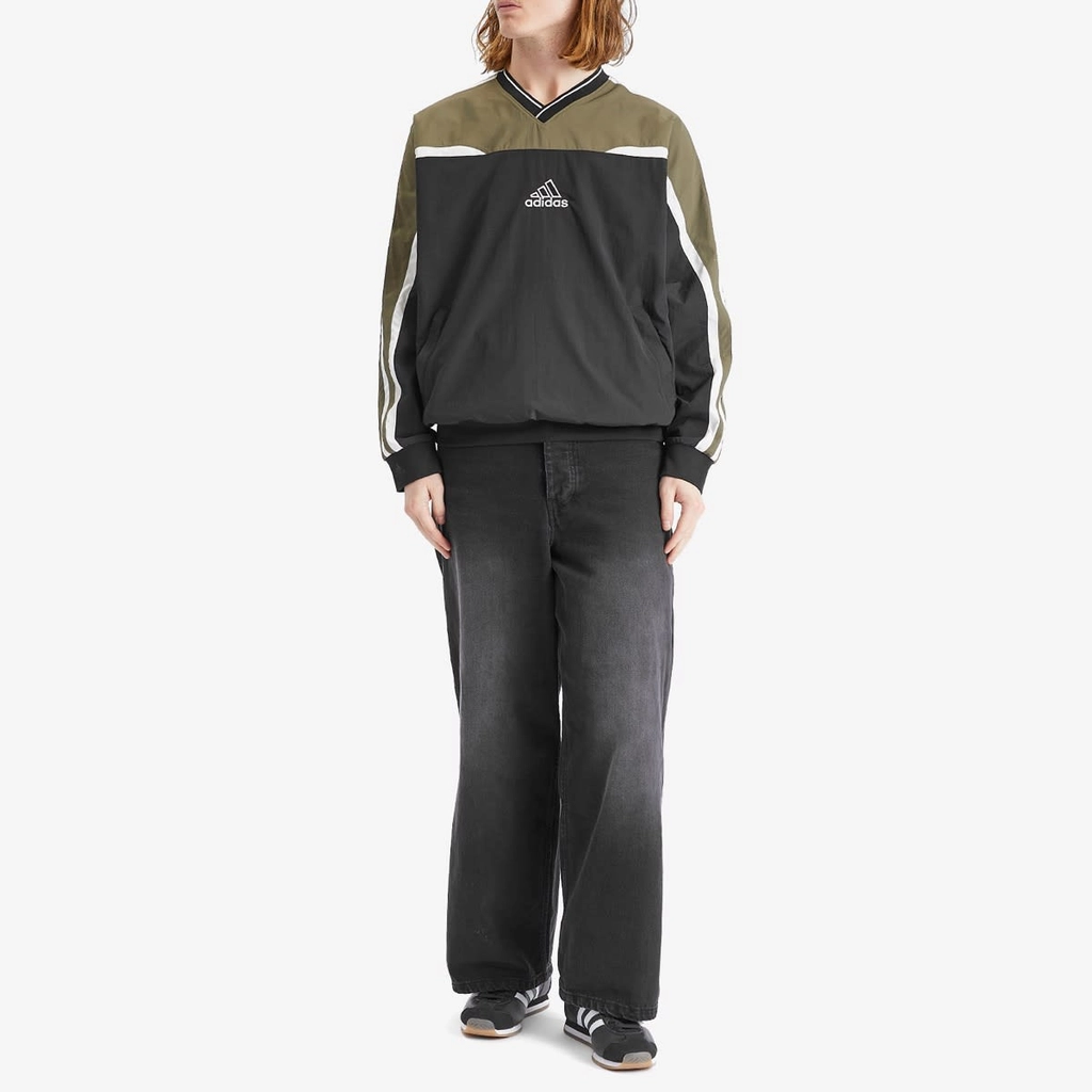 Adidas Originals Men's Cutline Pullover Crew Sweat Black/Olive Strata